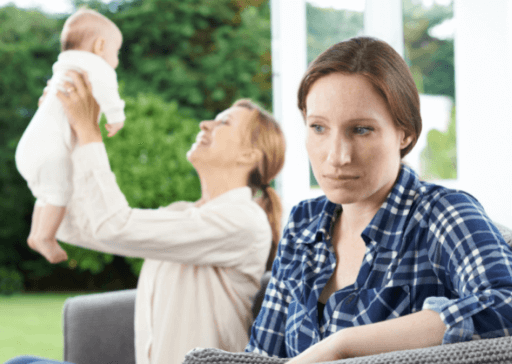 woman holding baby characteristics of a bitter person